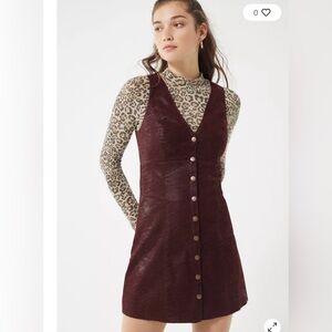 Urban Outfitters Faux Suede Dress Size M Burgundy/ Deep Wine Color